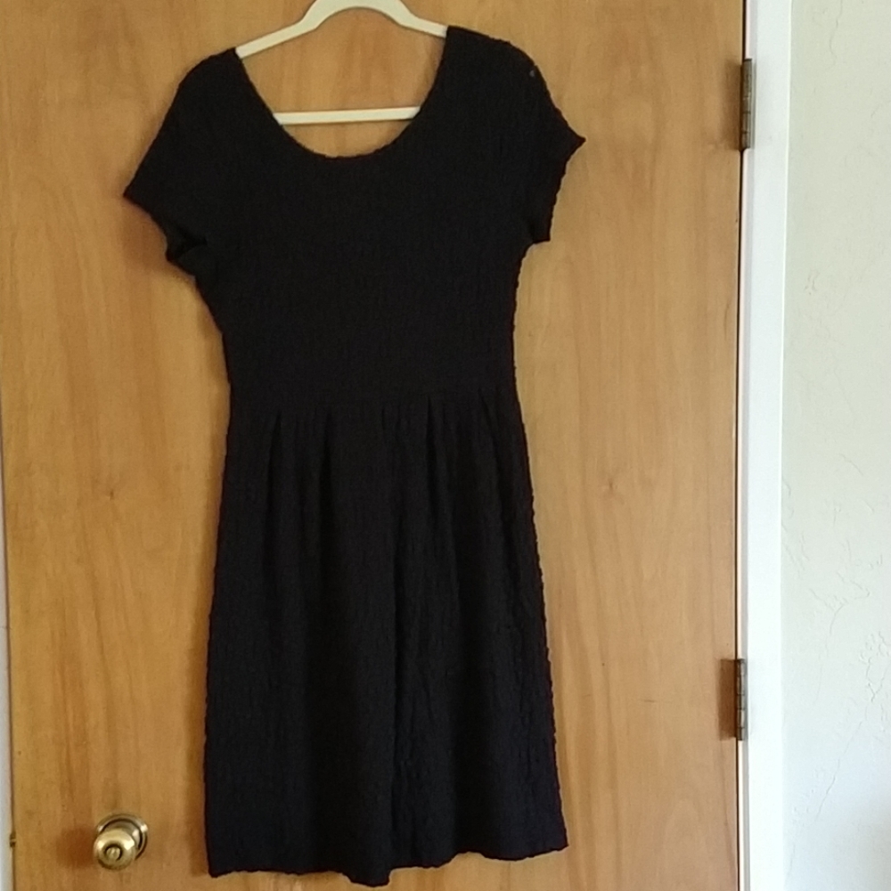 Simple black midi dress
